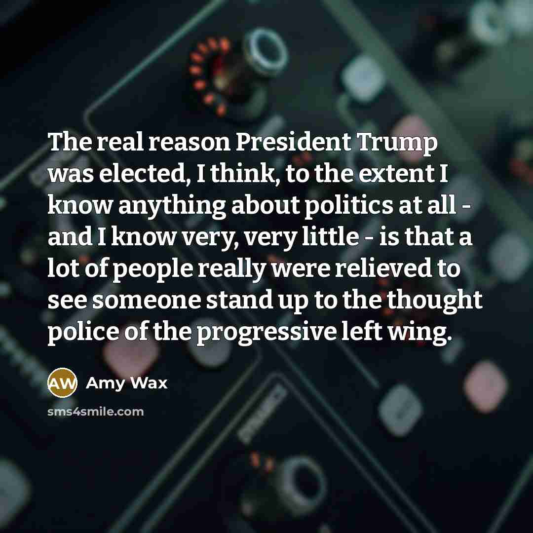 “The real reason President Trump was elected, I think, to…” quote by Amy Wax