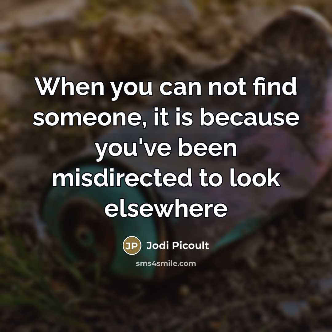 “When you can not find someone, it is because you've…” quote by Jodi Picoult