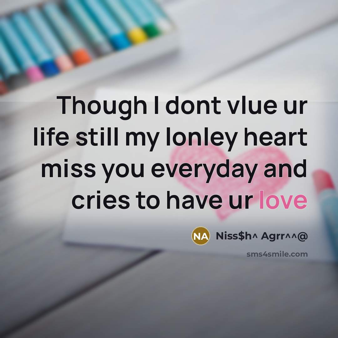 “Though I dont vlue ur life still my lonley heart…” quote by Niss$h^ Agrr^^@