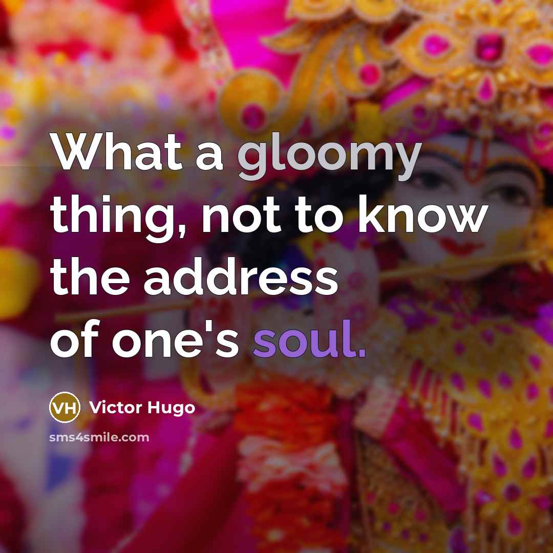 “What a gloomy thing, not to know the address of…” quote by Victor Hugo