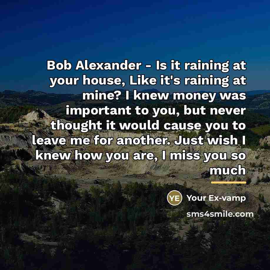 “Bob Alexander - Is it raining at your house, Like…” quote by Your Ex-vamp