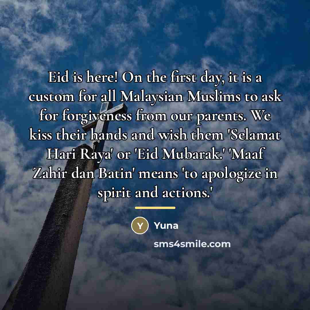 “Eid is here! On the first day, it is a…” quote by Yuna