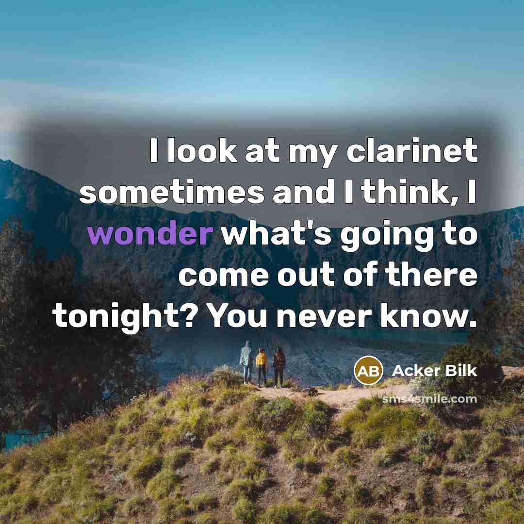 “I look at my clarinet sometimes and I think, I…” quote by Acker Bilk