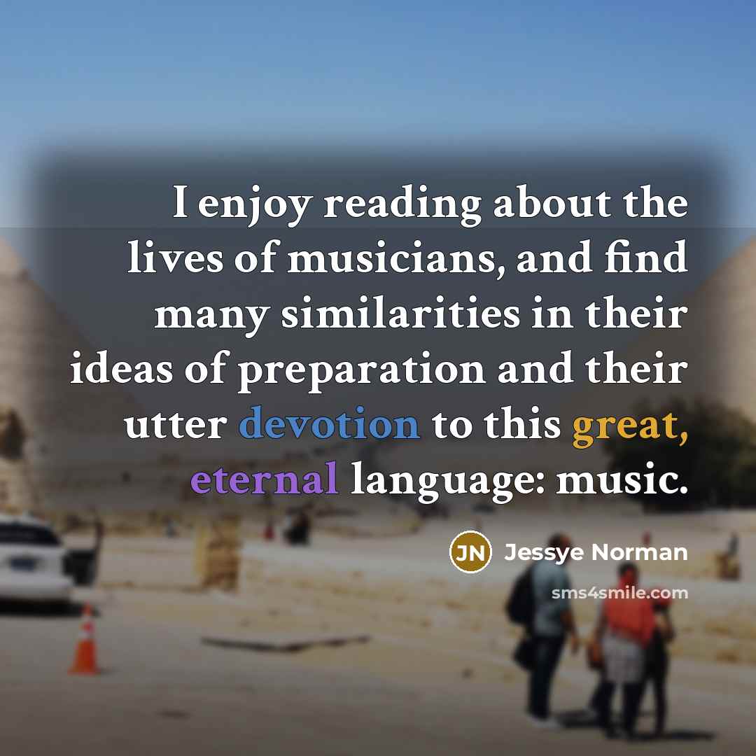 “I enjoy reading about the lives of musicians, and find…” quote by Jessye Norman