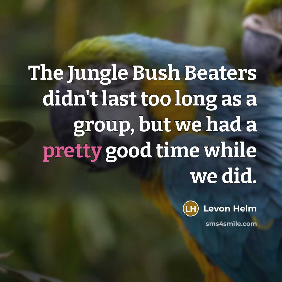 “The Jungle Bush Beaters didn't last too long as a…” quote by Levon Helm
