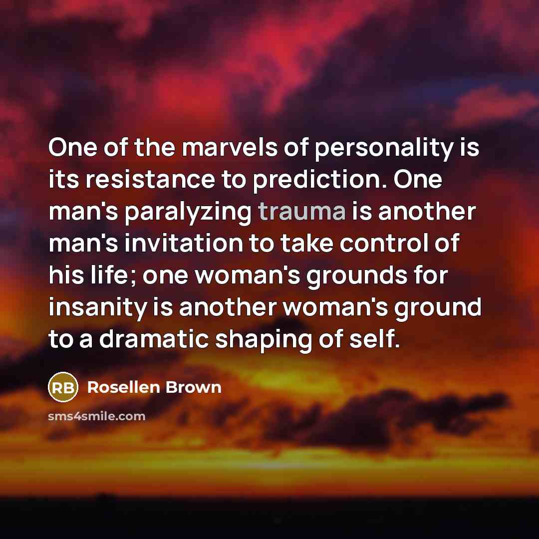 “One of the marvels of personality is its resistance to…” quote by Rosellen Brown