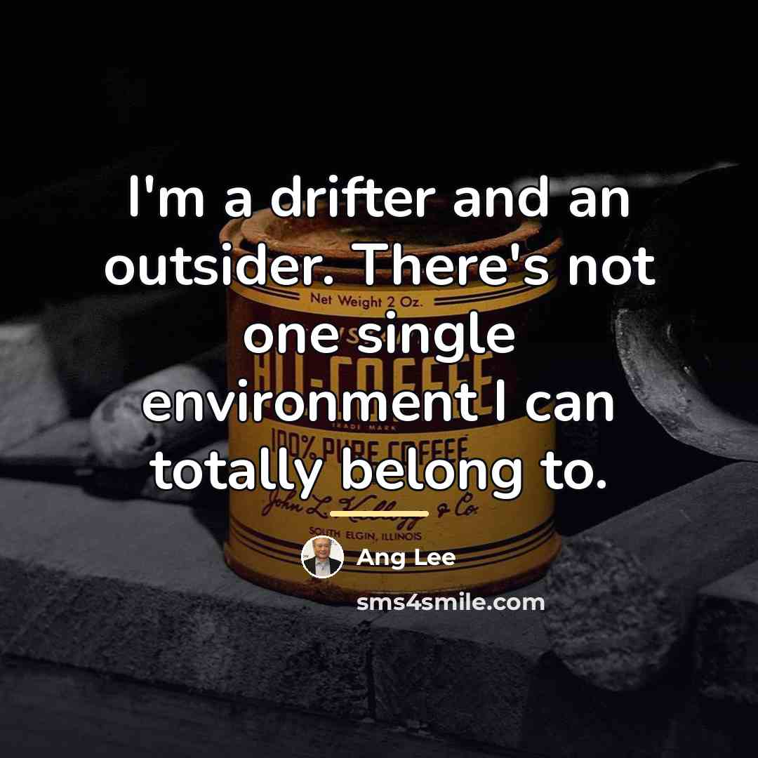 “I'm a drifter and an outsider. There's not one single…” quote by Ang Lee