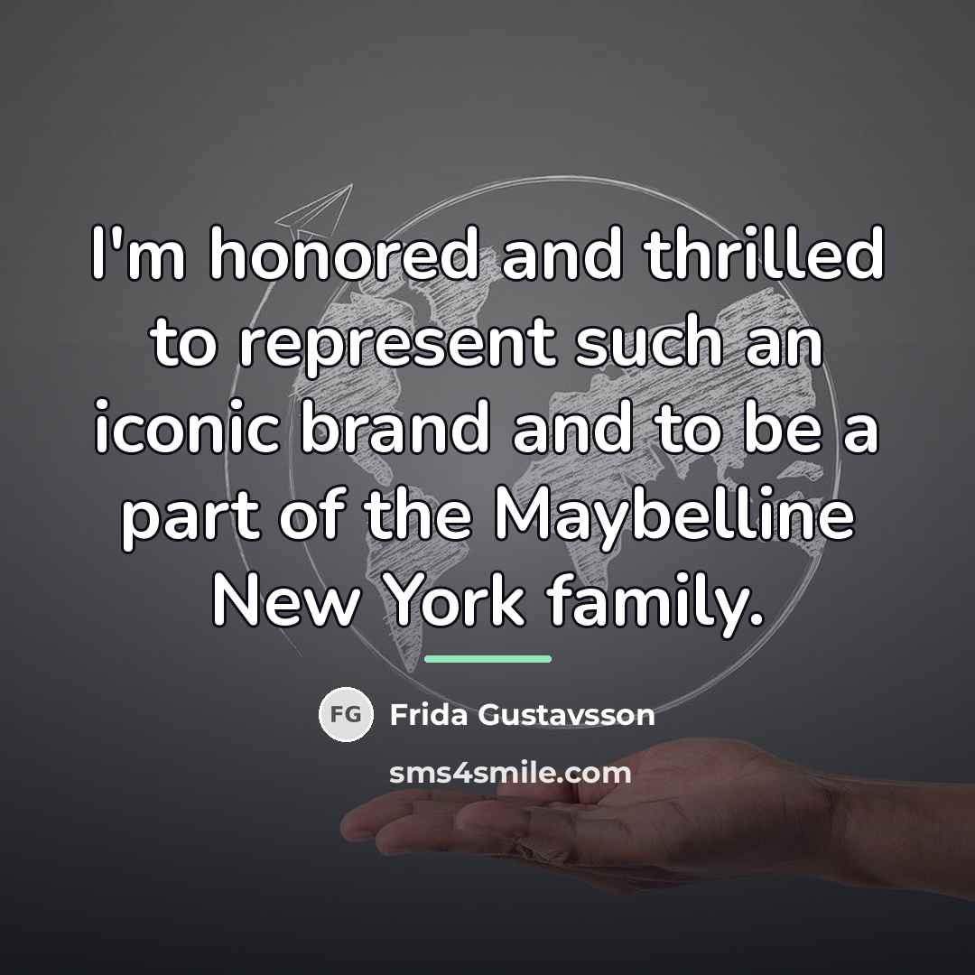 “I'm honored and thrilled to represent such an iconic brand…” quote by Frida Gustavsson