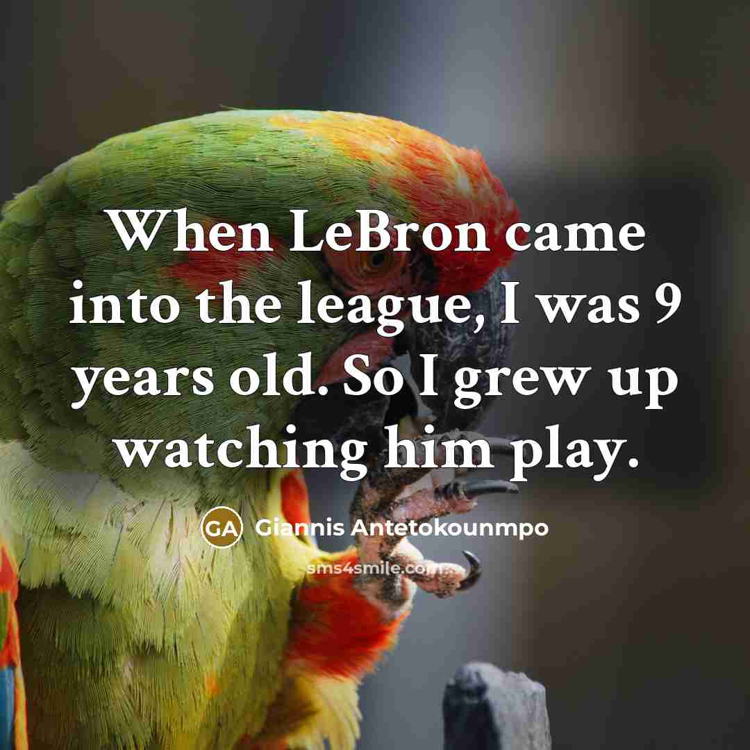 “When LeBron came into the league, I was 9 years…” quote by Giannis Antetokounmpo