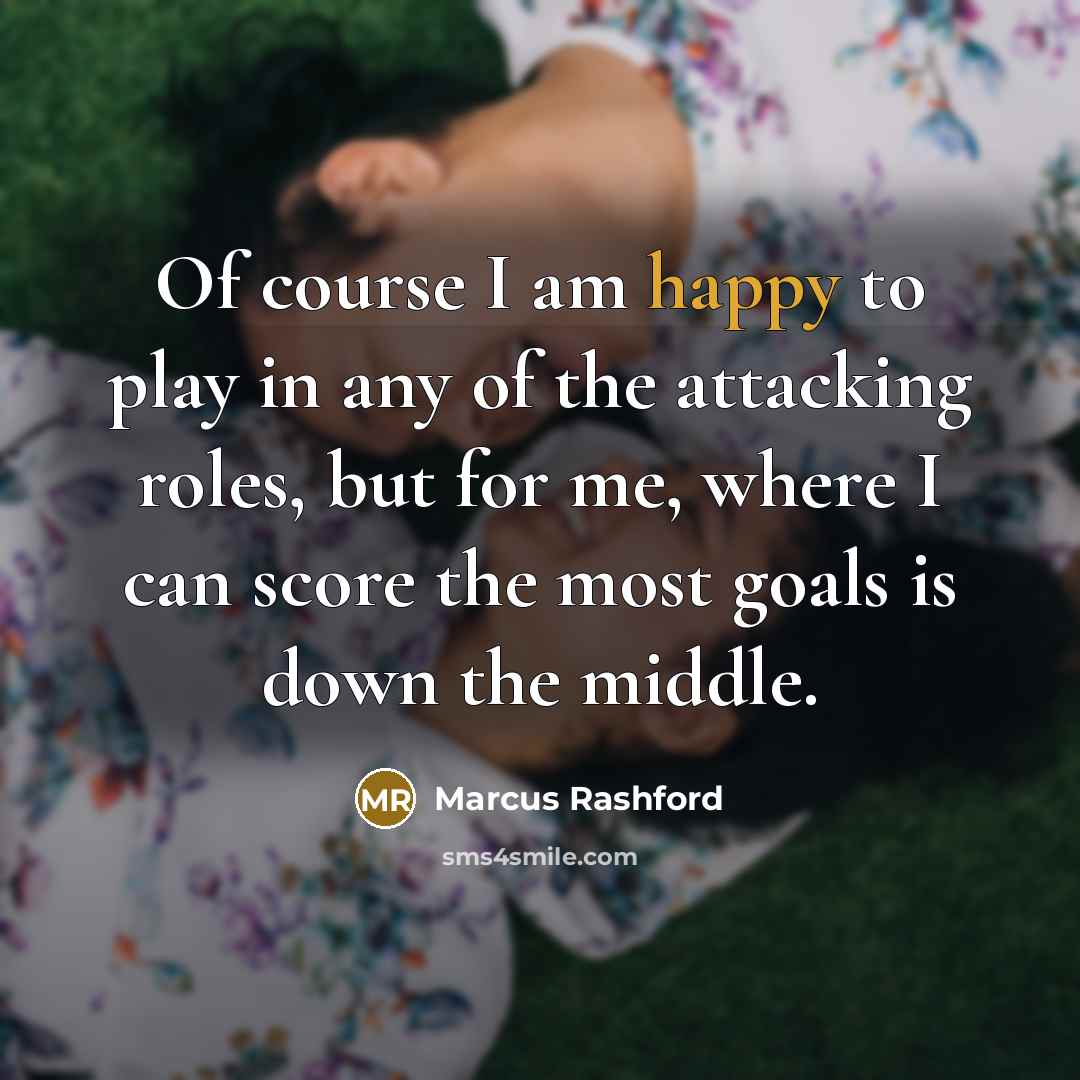 “Of course I am happy to play in any of…” quote by Marcus Rashford