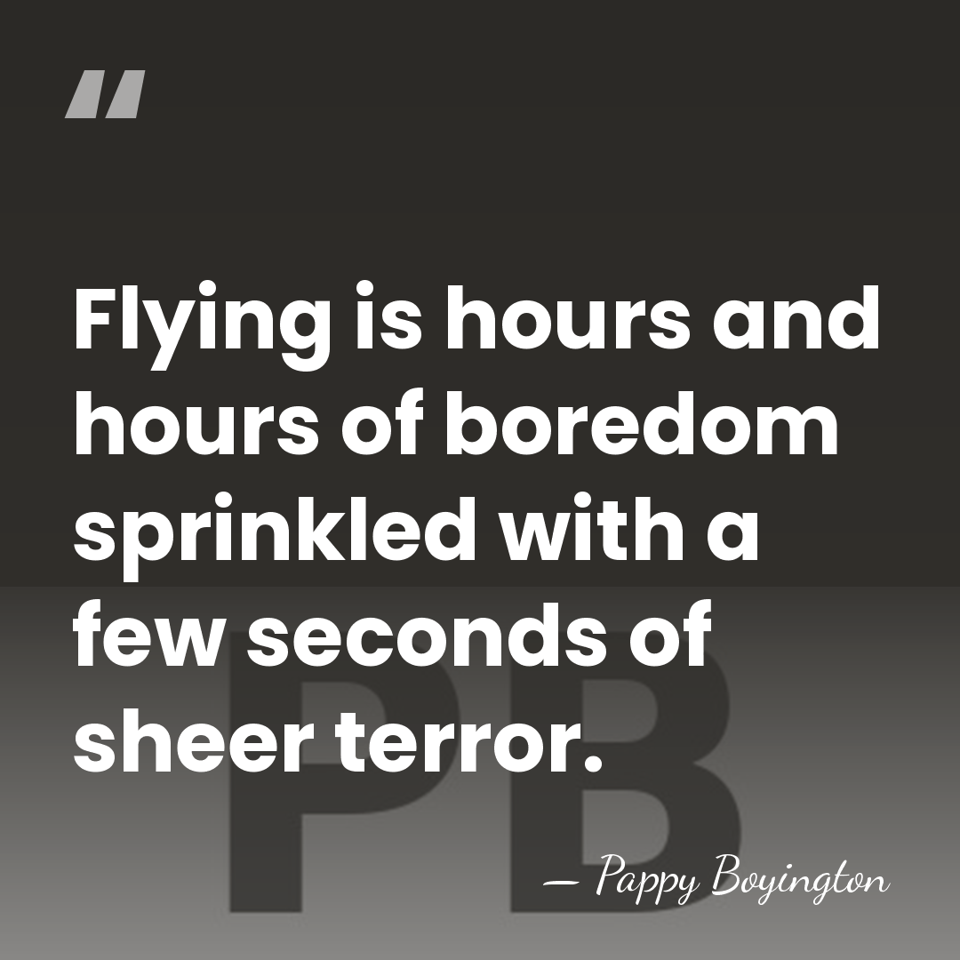 Flying is hours and hours of boredom sprinkled with a few seconds&hellip; - Pappy Boyington
