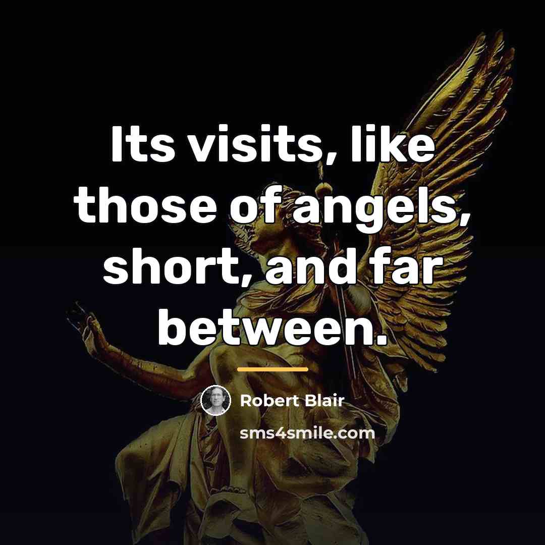 “Its visits, like those of angels, short, and far between.…” quote by Robert Blair
