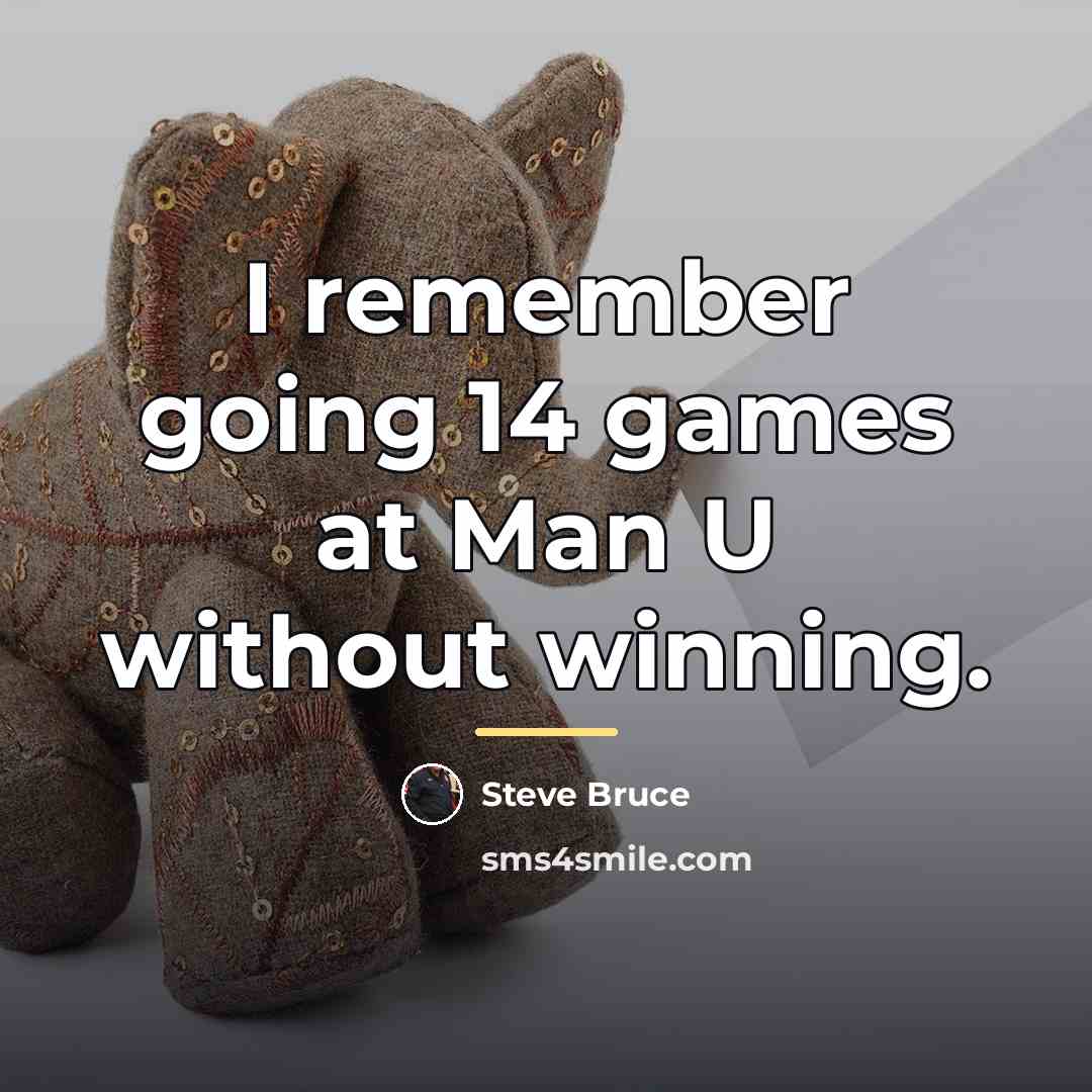“I remember going 14 games at Man U without winning.…” quote by Steve Bruce