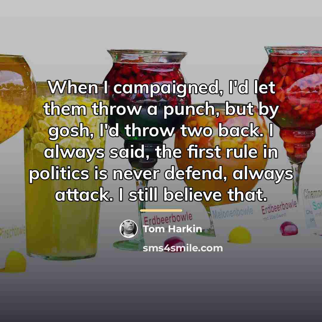 “When I campaigned, I'd let them throw a punch, but…” quote by Tom Harkin