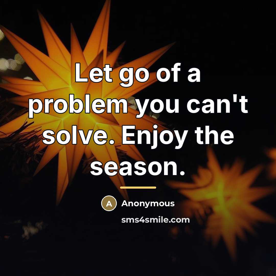 “Let go of a problem you can't solve. Enjoy the…” quote by Anonymous