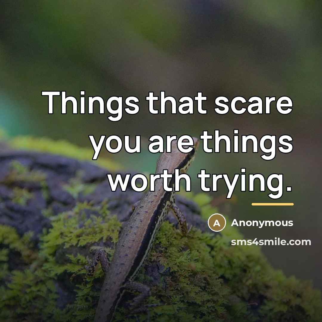 “Things that scare you are things worth trying.…” quote by Anonymous