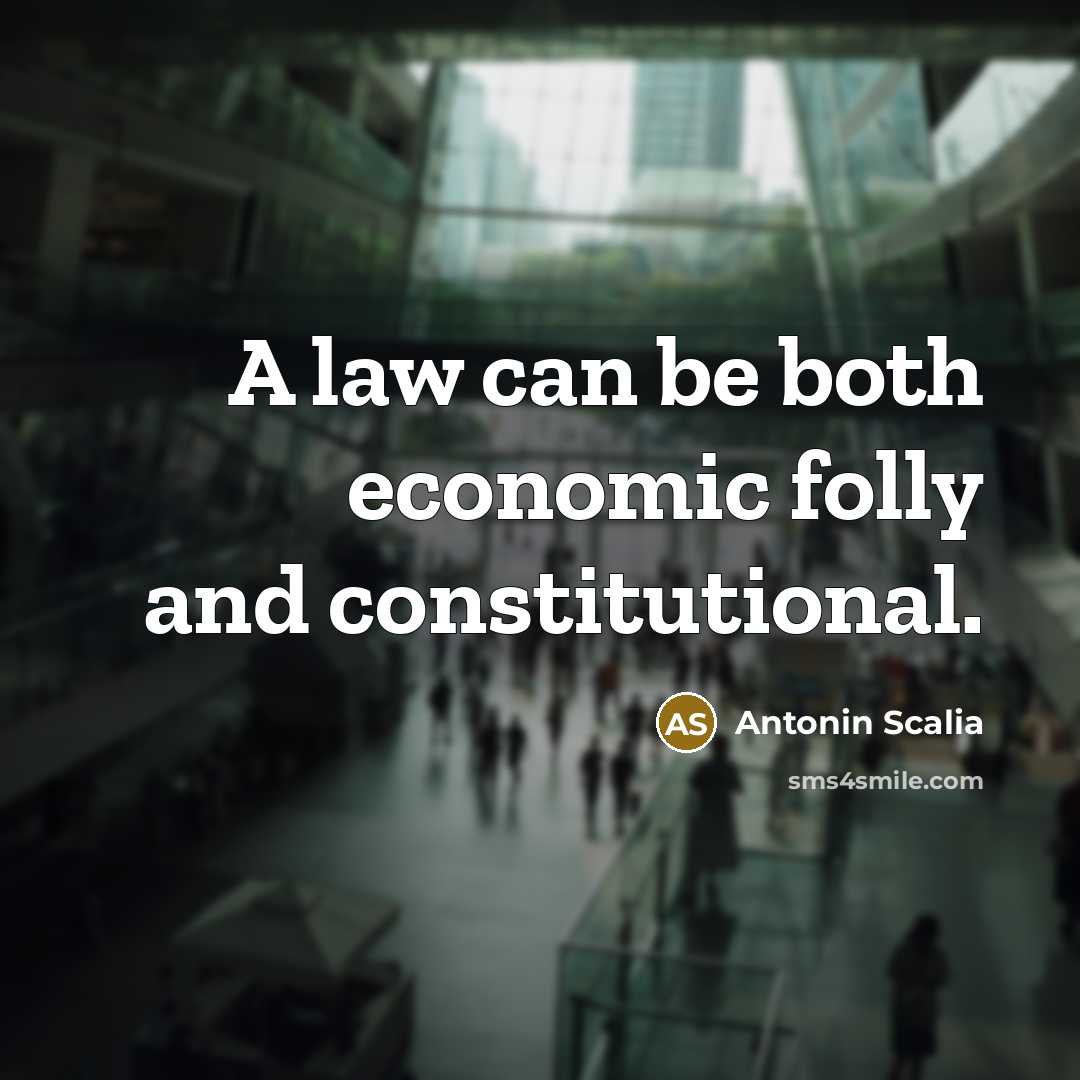 “A law can be both economic folly and constitutional.” quote by Antonin Scalia