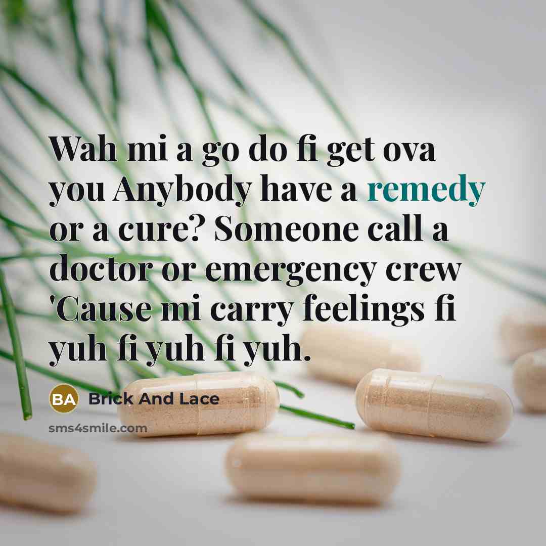 “Wah mi a go do fi get ova you Anybody…” quote by Brick And Lace