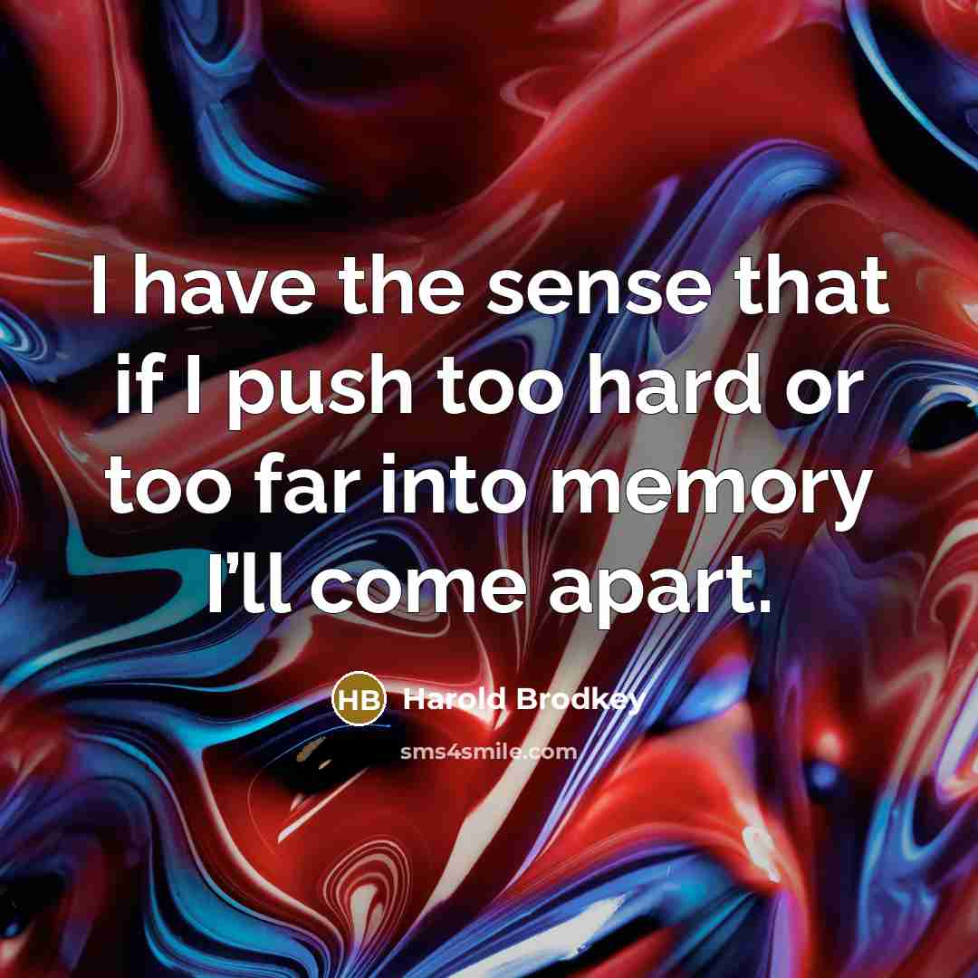 “I have the sense that if I push too hard…” quote by Harold Brodkey
