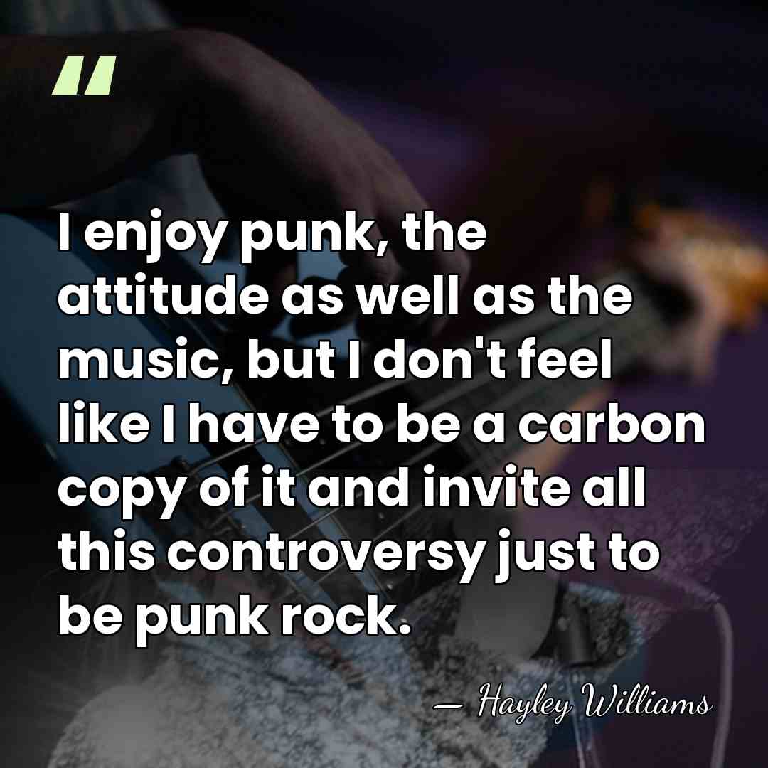 I enjoy punk, the attitude as well as the music, but I&hellip; - Hayley Williams