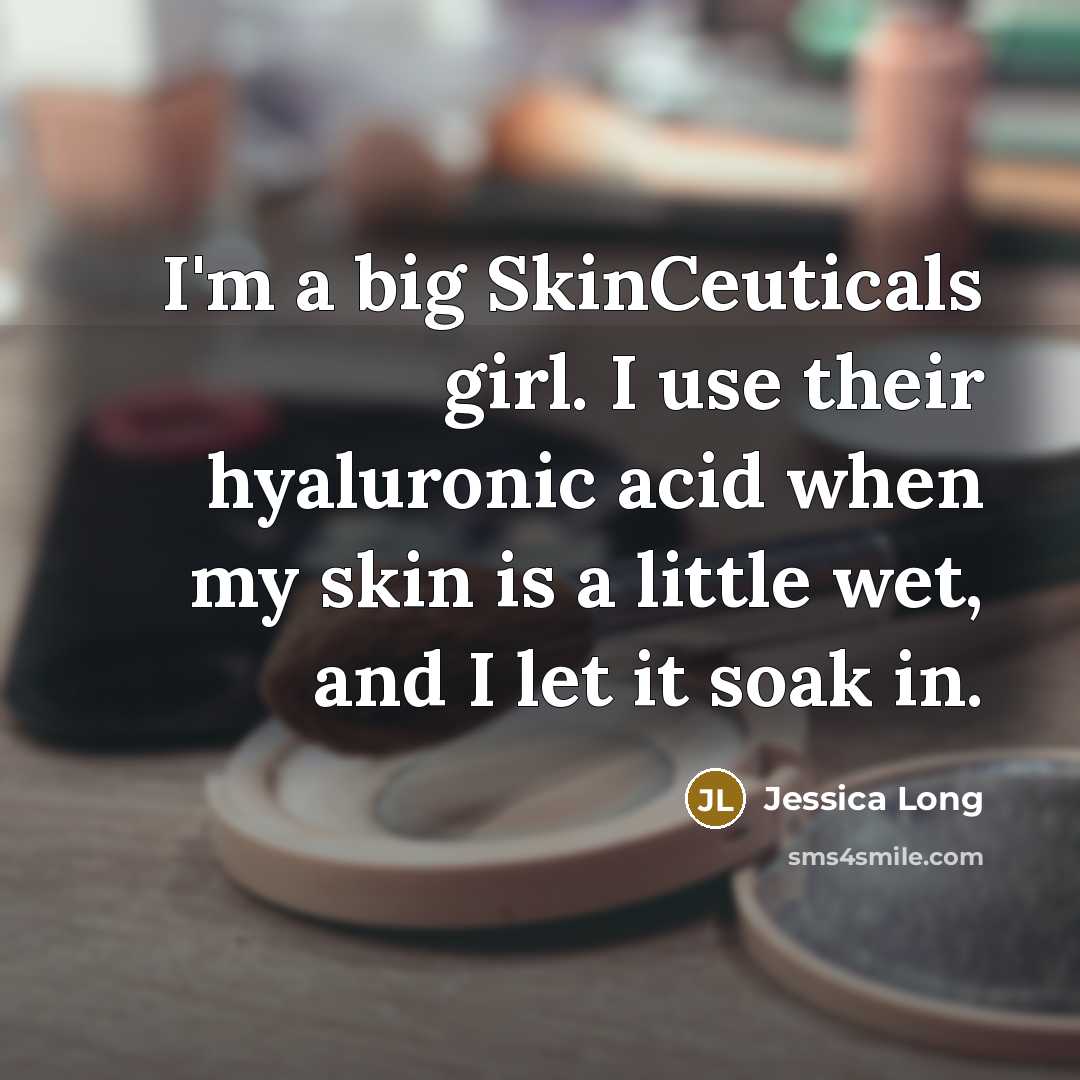 “I'm a big SkinCeuticals girl. I use their hyaluronic acid…” quote by Jessica Long