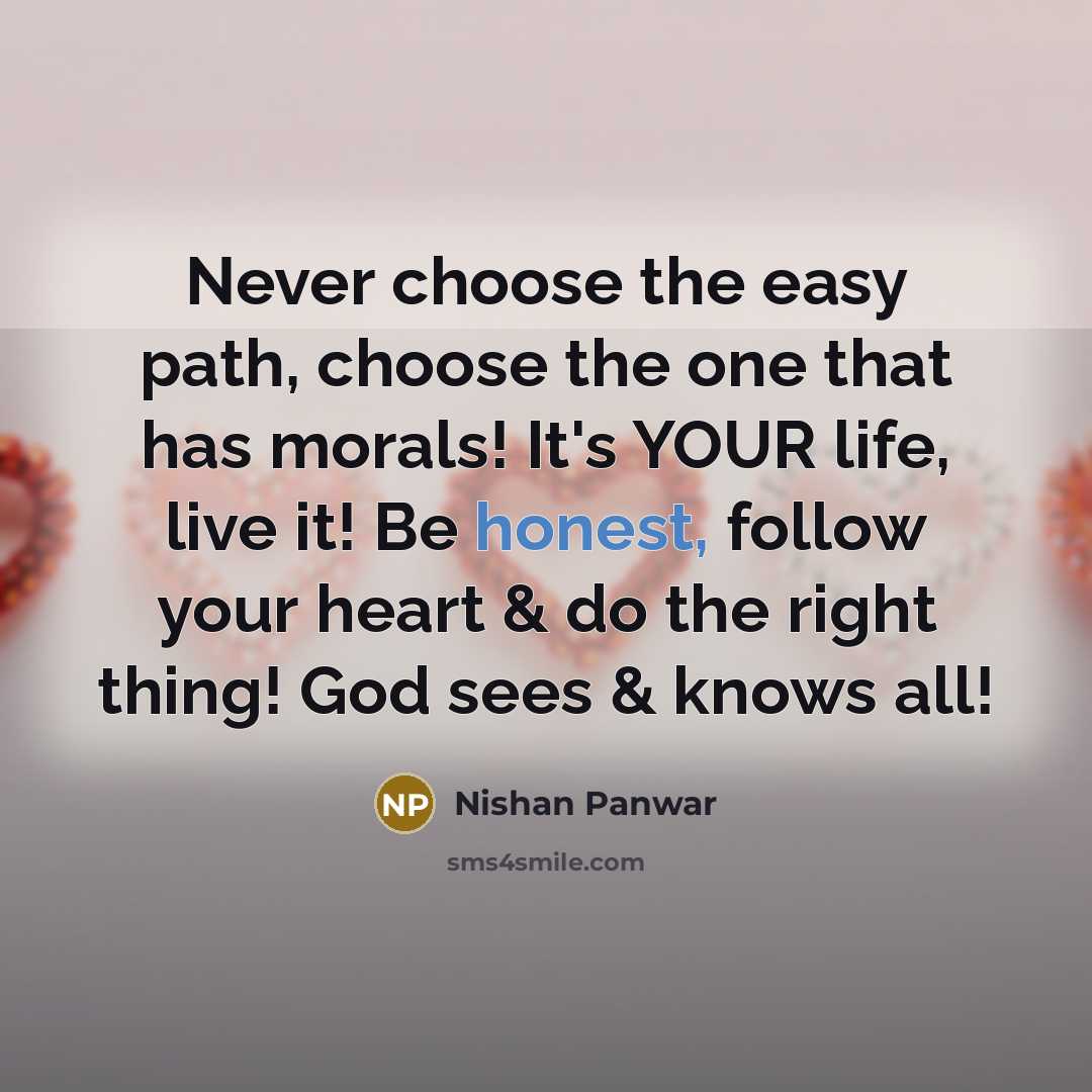 “Never choose the easy path, choose the one that has…” quote by Nishan Panwar