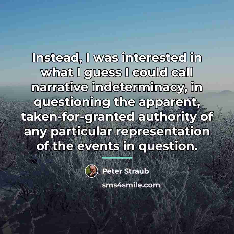 “Instead, I was interested in what I guess I could…” quote by Peter Straub