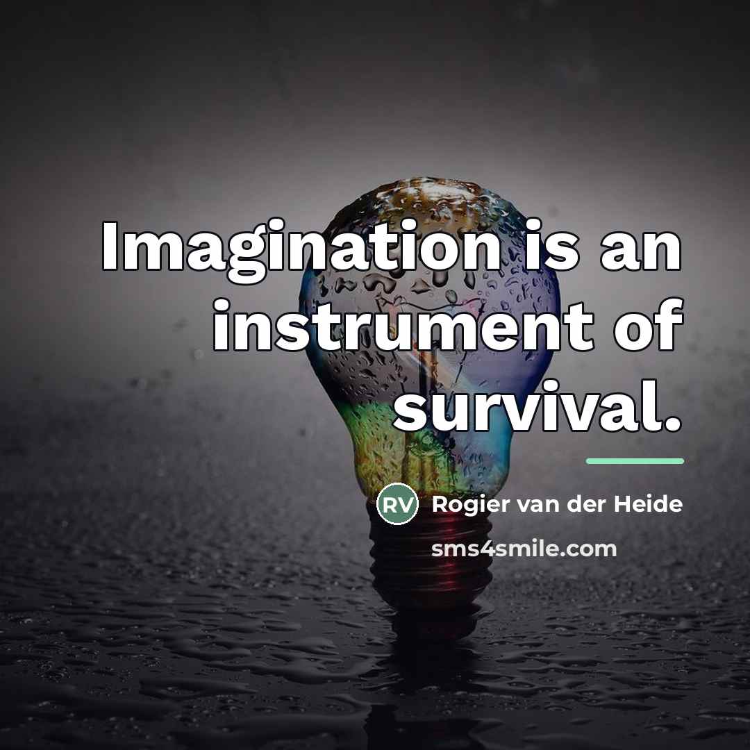 “Imagination is an instrument of survival.…” quote by Rogier van der Heide