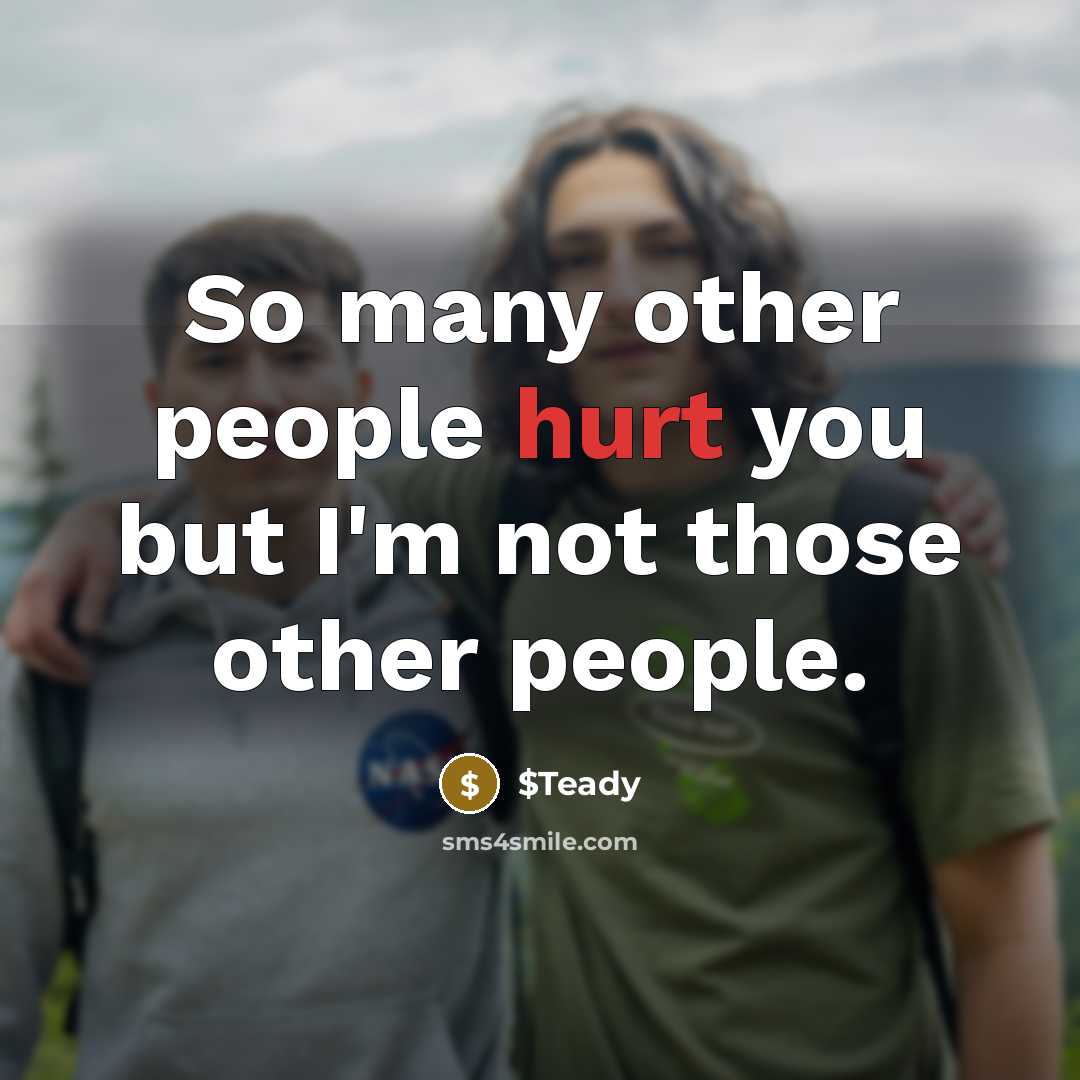 “So many other people hurt you but I'm not those…” quote by $Teady