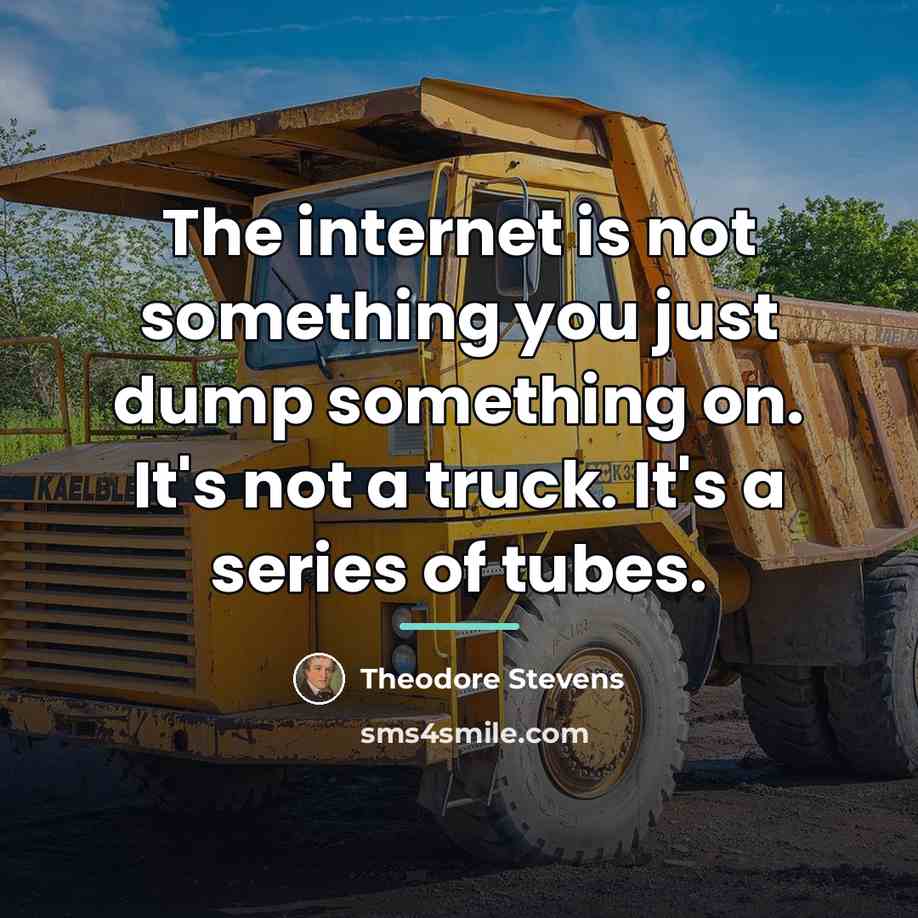“The internet is not something you just dump something on.…” quote by Theodore Stevens