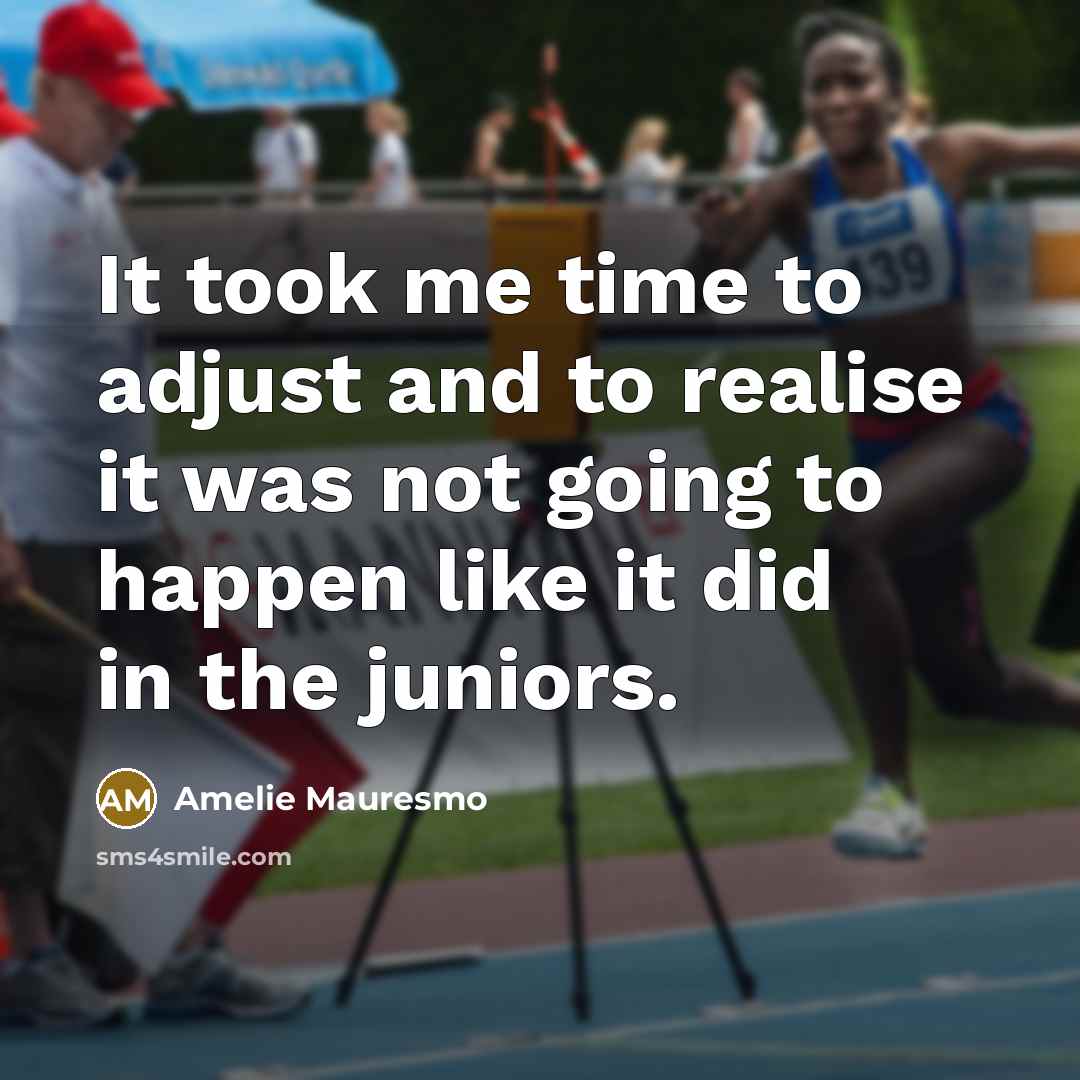 “It took me time to adjust and to realise it…” quote by Amelie Mauresmo