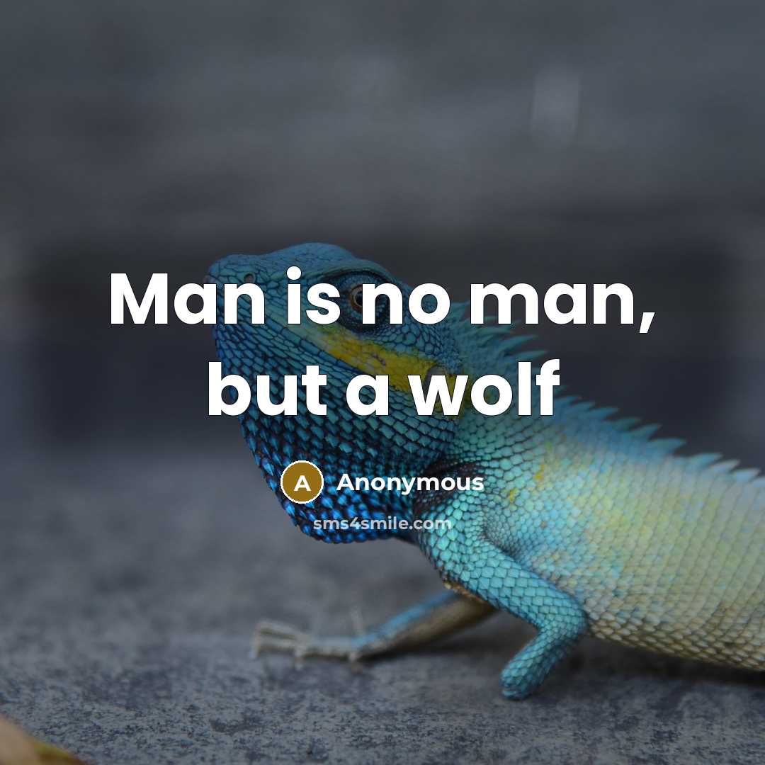 “Man is no man, but a wolf…” quote by Anonymous