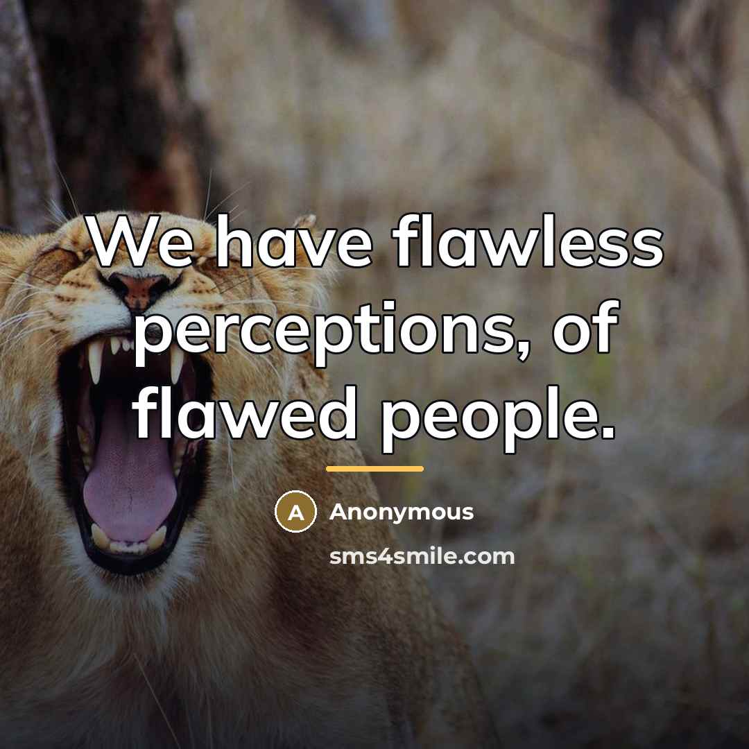 “We have flawless perceptions, of flawed people.…” quote by Anonymous