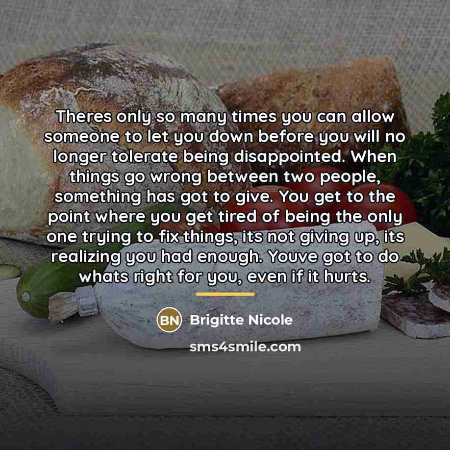“Theres only so many times you can allow someone to…” quote by Brigitte Nicole