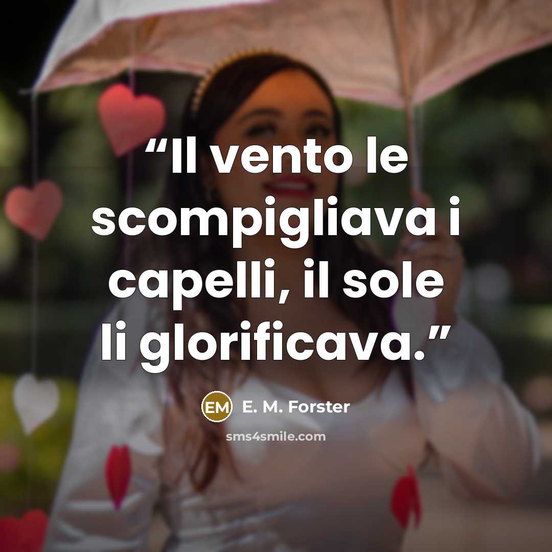 “Il vento le scompigliava i capelli, il sole li glorificava.” quote by E. M. Forster