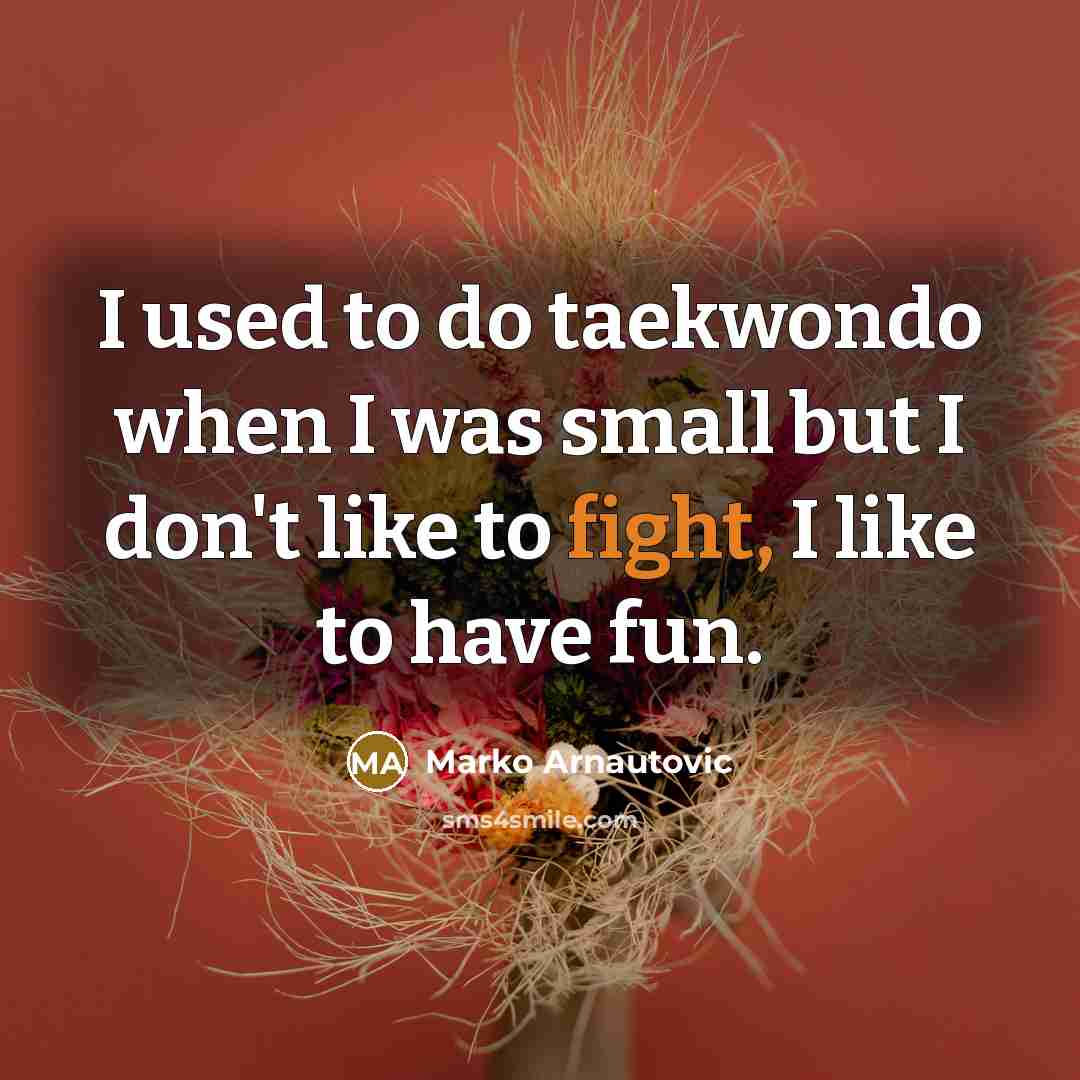 “I used to do taekwondo when I was small but…” quote by Marko Arnautovic