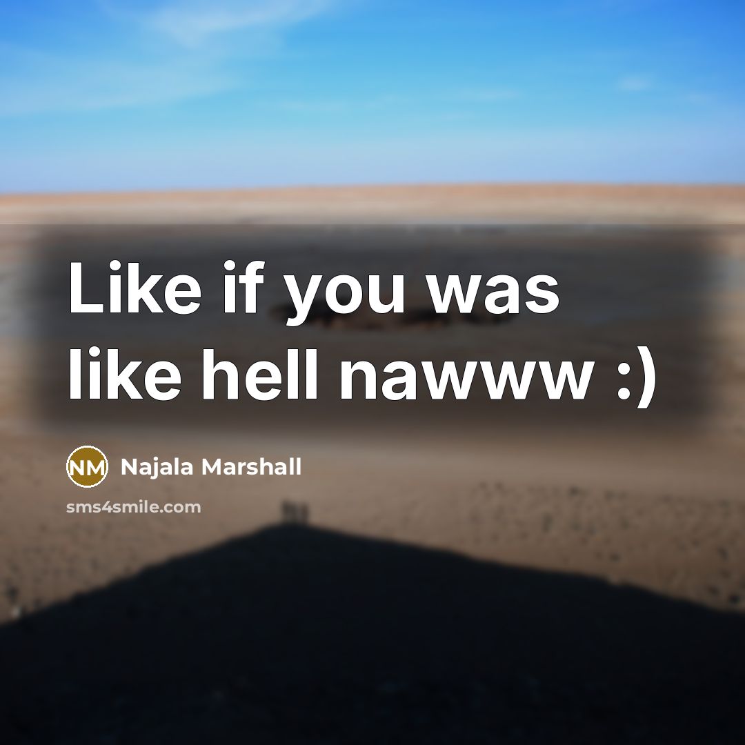 “Like if you was like hell nawww :)” quote by Najala Marshall