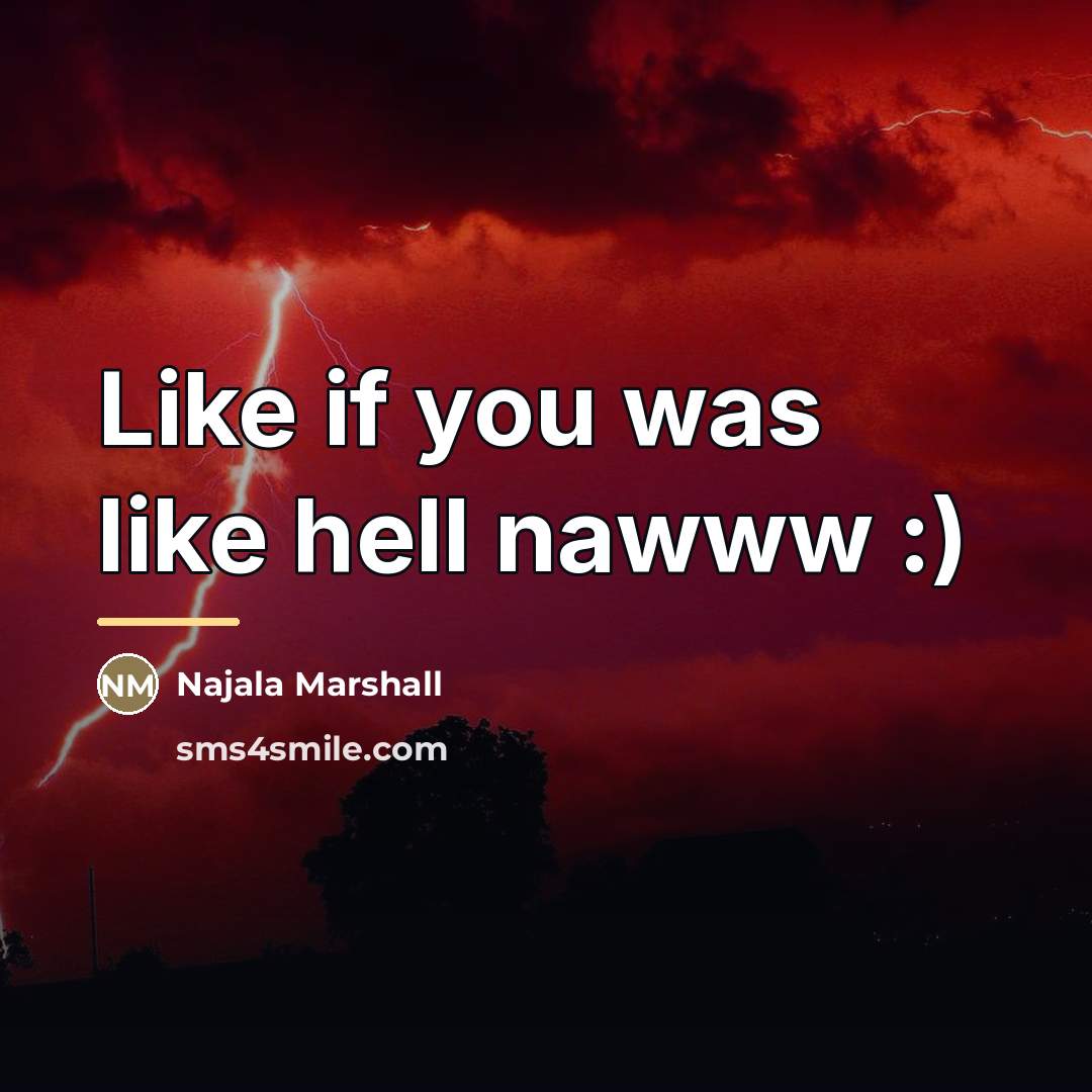 “Like if you was like hell nawww :)…” quote by Najala Marshall
