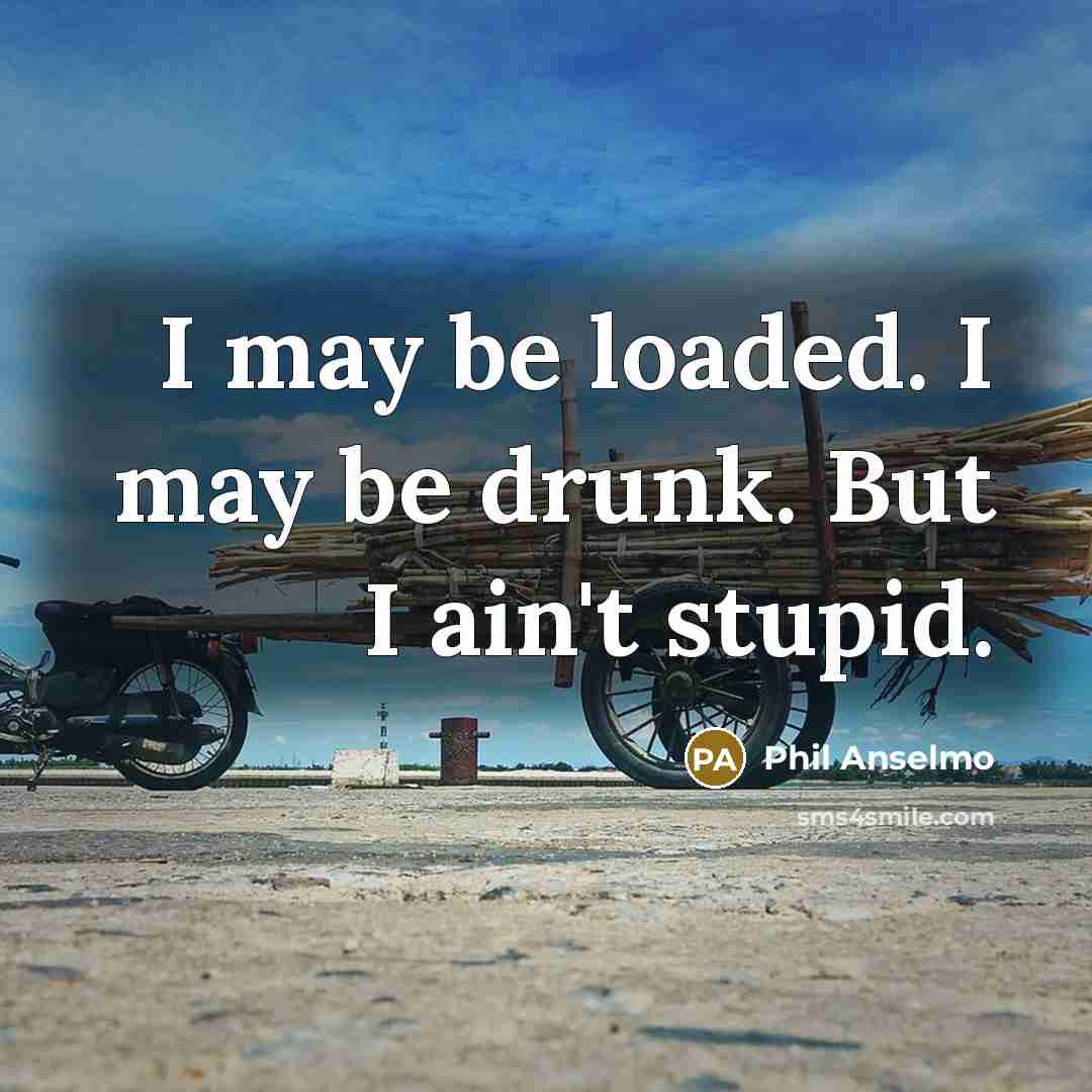 “I may be loaded. I may be drunk. But I…” quote by Phil Anselmo