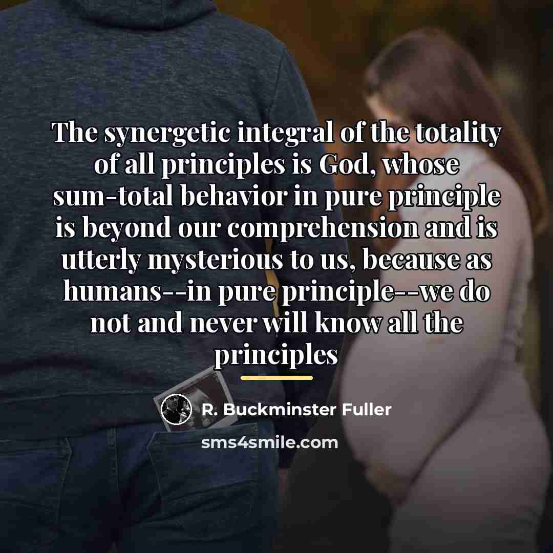 “The synergetic integral of the totality of all principles is…” quote by R. Buckminster Fuller