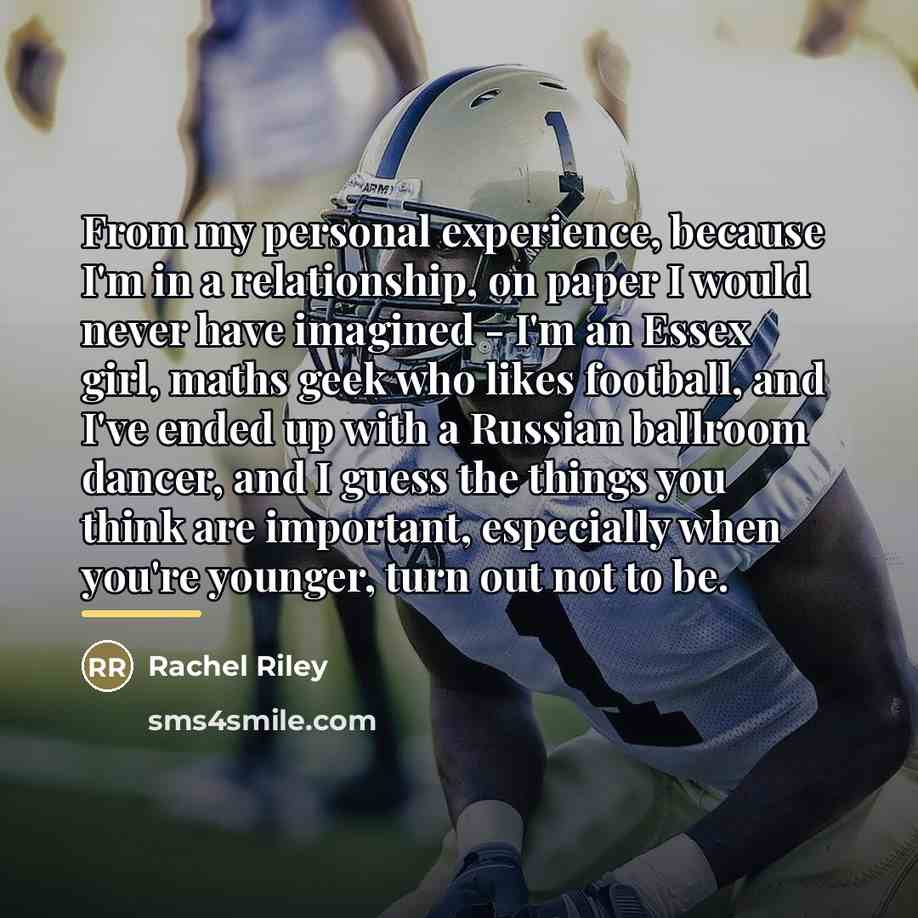 “From my personal experience, because I'm in a relationship, on…” quote by Rachel Riley