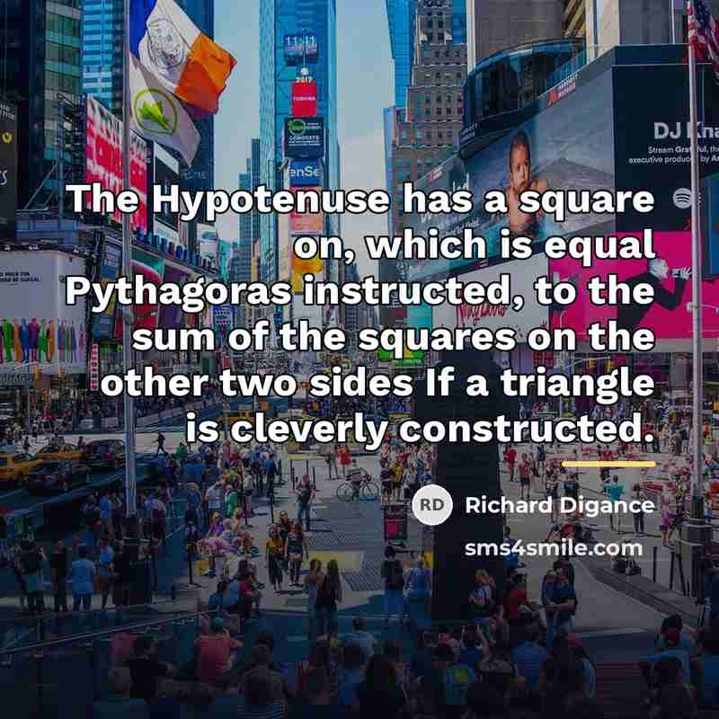 “The Hypotenuse has a square on, which is equal Pythagoras…” quote by Richard Digance