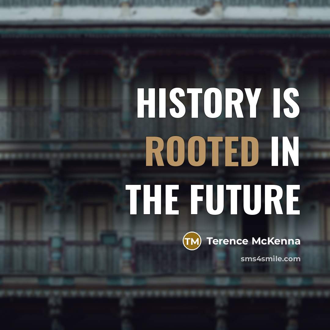 “History is rooted in the future…” quote by Terence McKenna