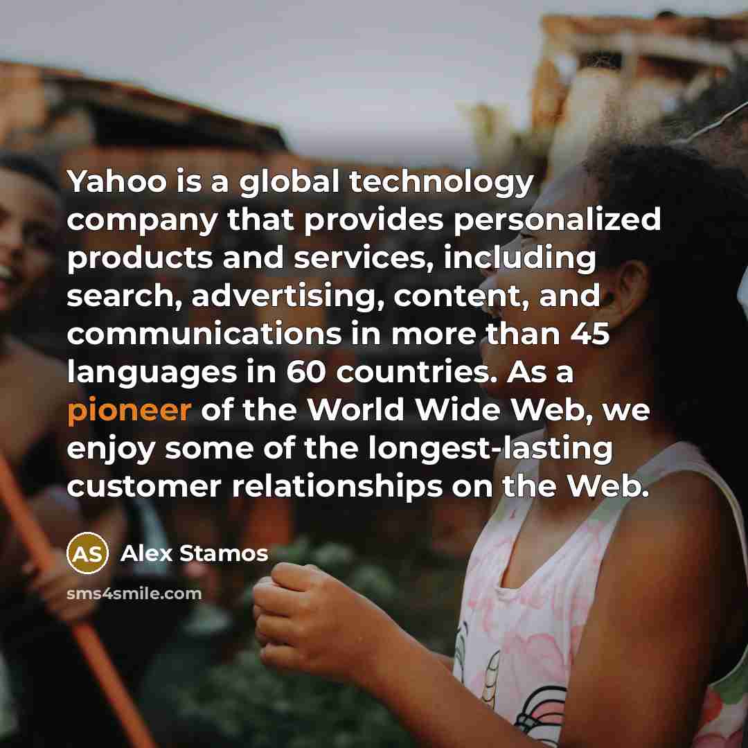 “Yahoo is a global technology company that provides personalized products…” quote by Alex Stamos