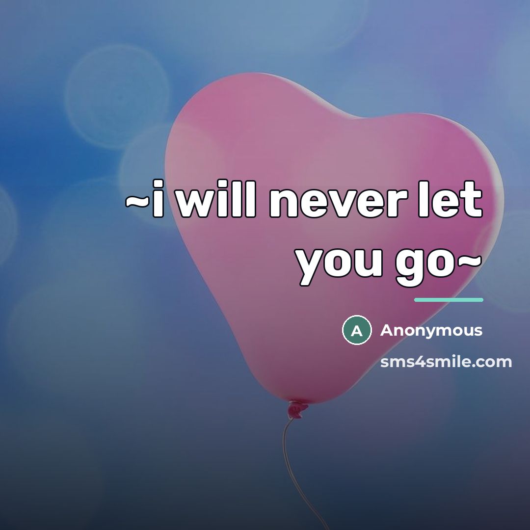 “~i will never let you go~…” quote by Anonymous
