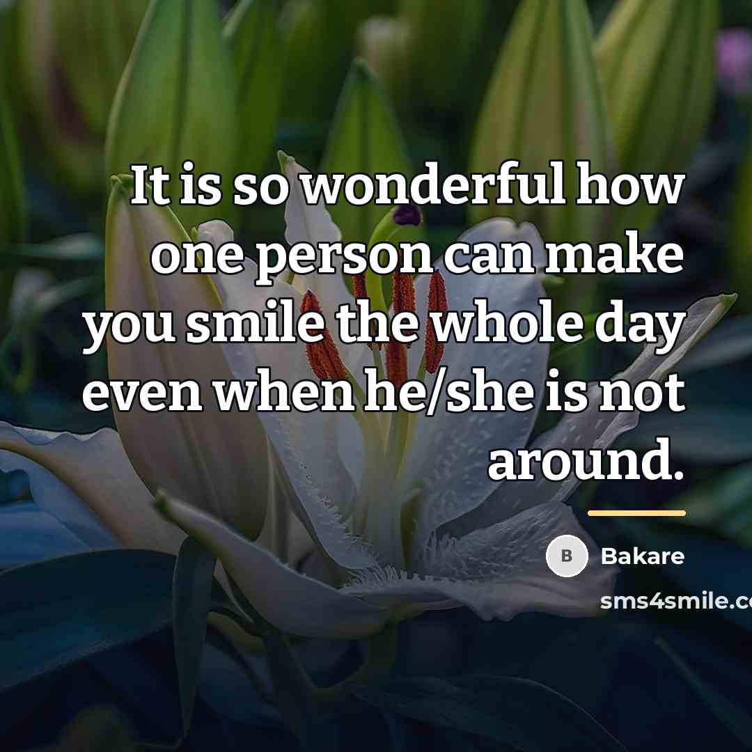 “It is so wonderful how one person can make you…” quote by Bakare