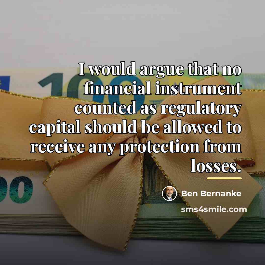 “I would argue that no financial instrument counted as regulatory…” quote by Ben Bernanke