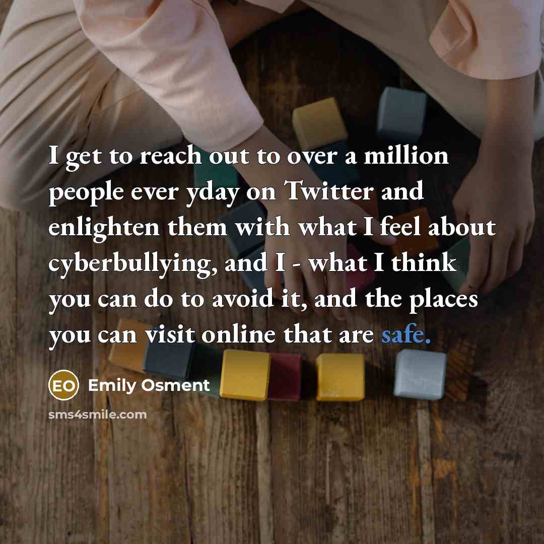 “I get to reach out to over a million people…” quote by Emily Osment