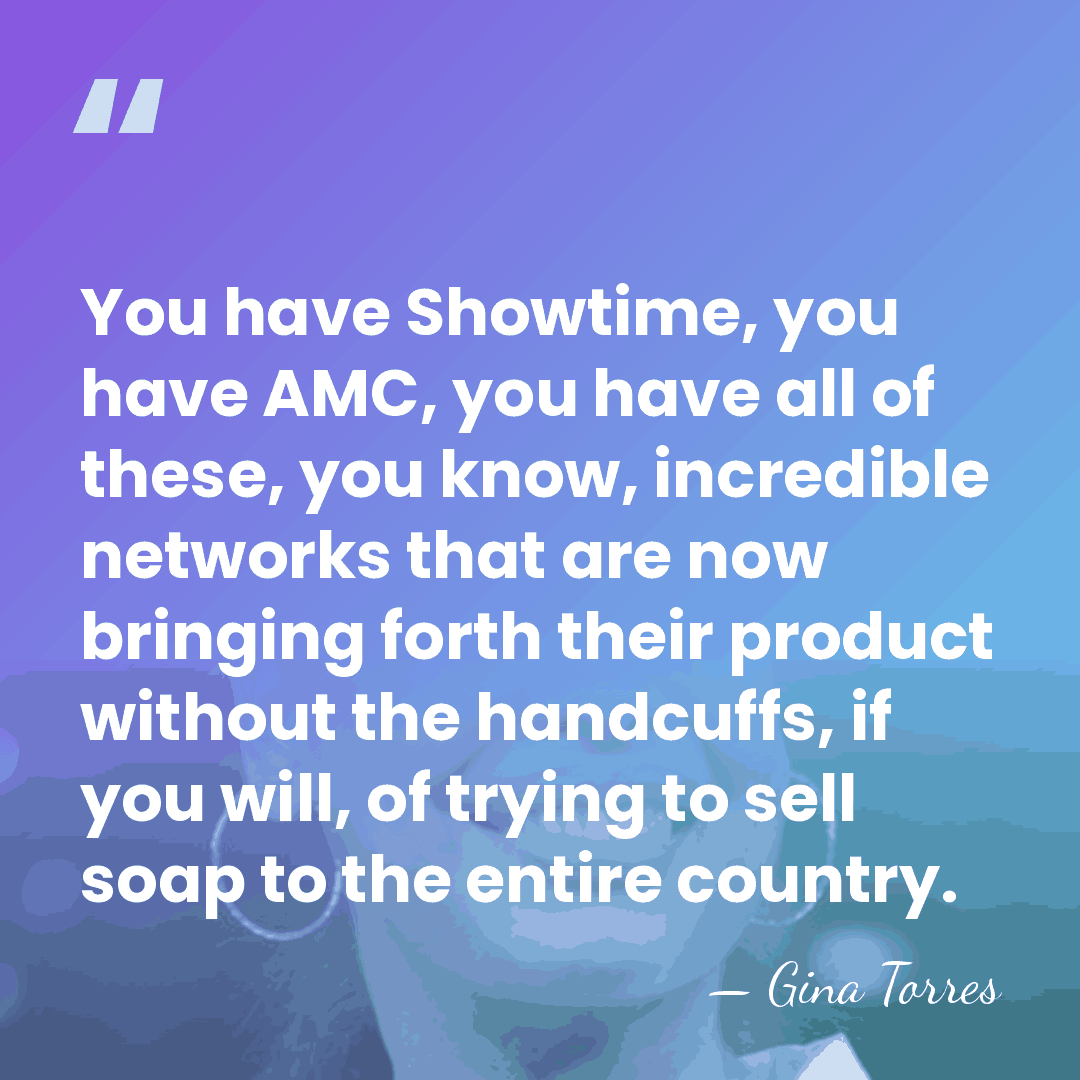 You have Showtime, you have AMC, you have all of these, you&hellip; - Gina Torres