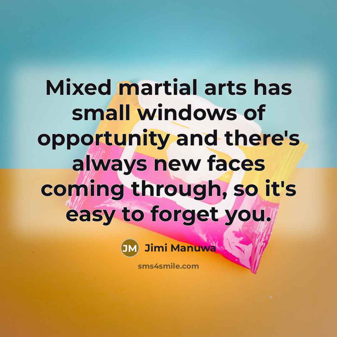 “Mixed martial arts has small windows of opportunity and there's…” quote by Jimi Manuwa